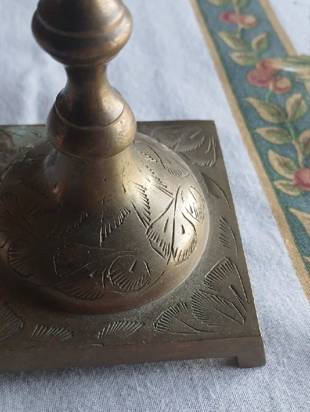 Antique-Style Brass Candlestick Pair